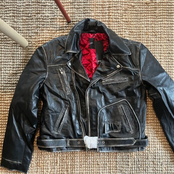 Nastygal Real Leather Oversized Shaded Jacket - Picture 5 of 5